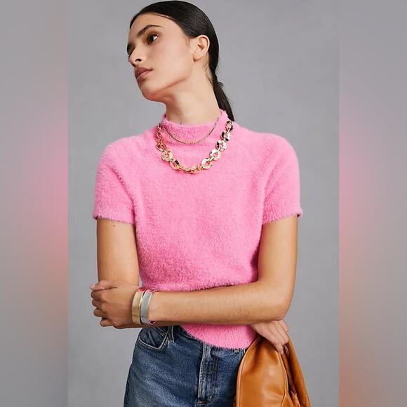 Anthropologie Maeve Eyelash Mock-Neck Sweater - Picture 1 of 7